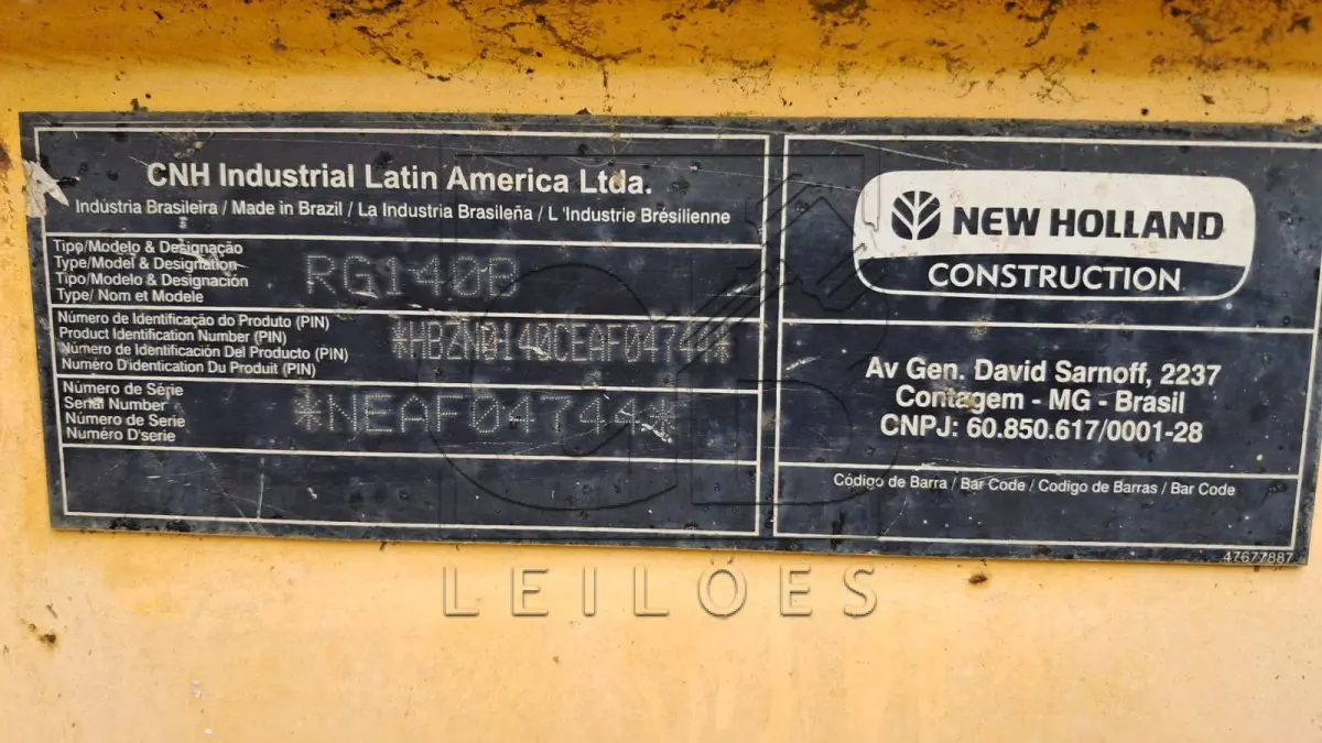 LOTE 002 -  MOTONIVELADORA 2007-2008 (ESTIMADO)