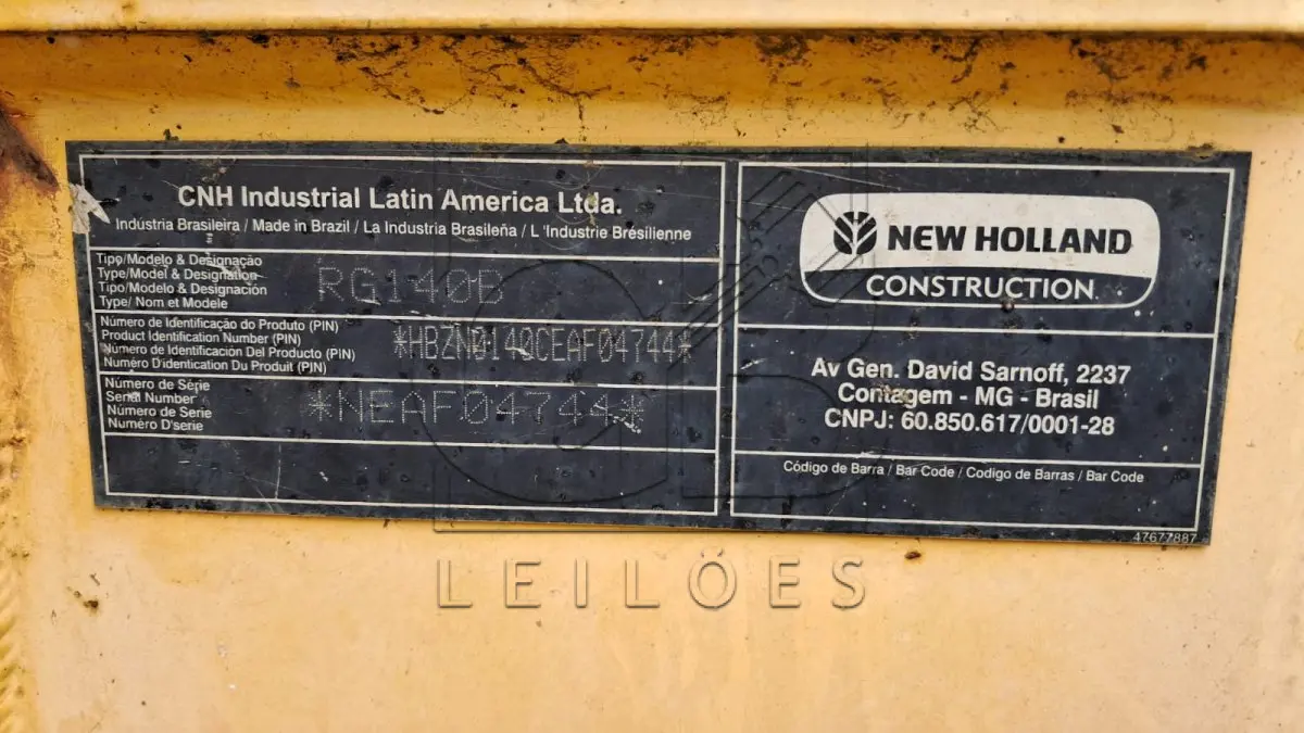 LOTE 002 -  MOTONIVELADORA 2007-2008 (ESTIMADO)